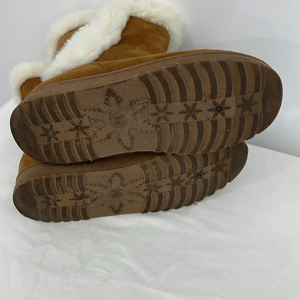 SO SIZE 10M Women's Brown Faux Fur-Lined Boots
